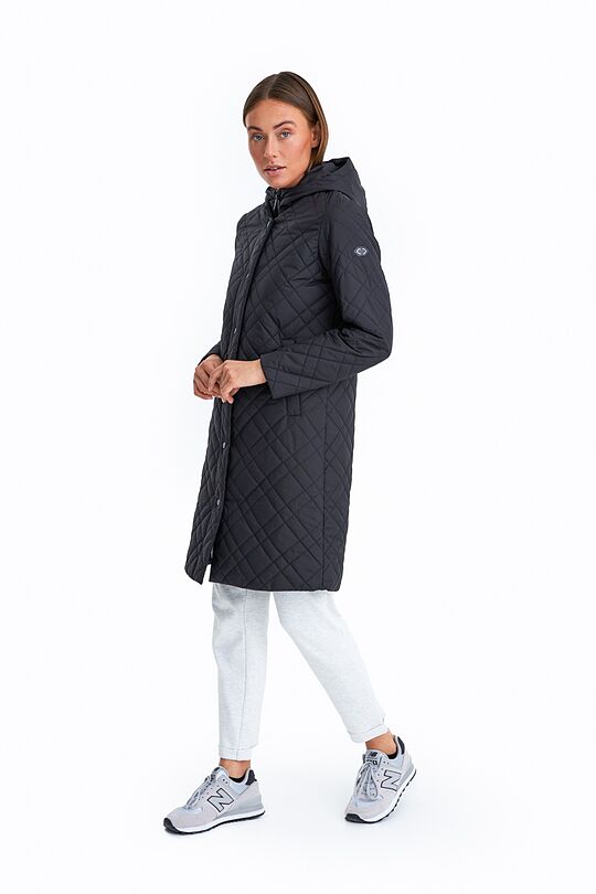 Long Thermore insulated quilted coat 2 | BLACK | Audimas