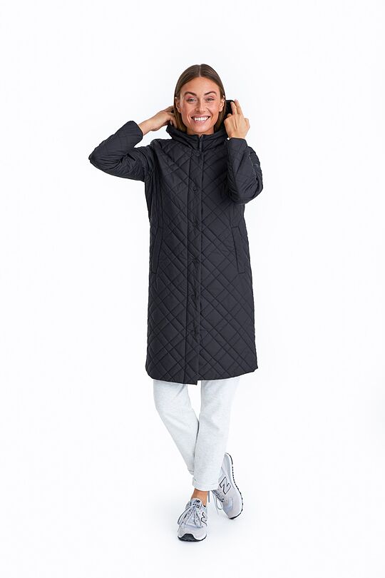 Long Thermore insulated quilted coat 11 | BLACK | Audimas