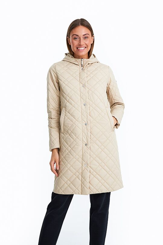 Long Thermore insulated quilted coat 10 | BROWN | Audimas