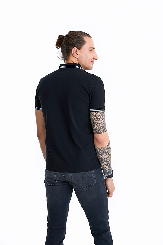 Organic cotton polo t-shirt 2 | BLACK | Audimas