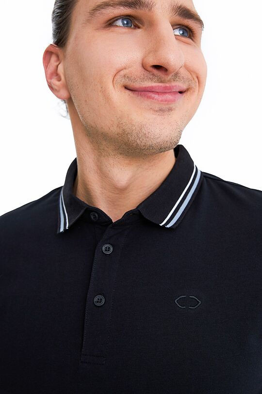 Organic cotton polo t-shirt 3 | BLACK | Audimas
