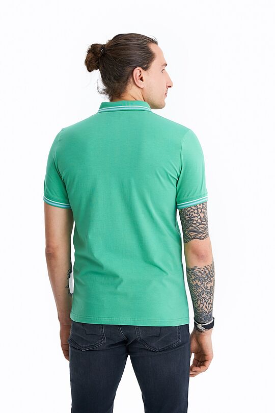 Organic cotton polo t-shirt 2 | GREEN/ KHAKI / LIME GREEN | Audimas