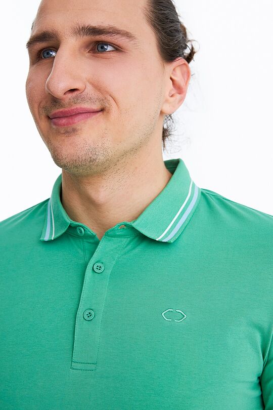 Organic cotton polo t-shirt 3 | GREEN/ KHAKI / LIME GREEN | Audimas