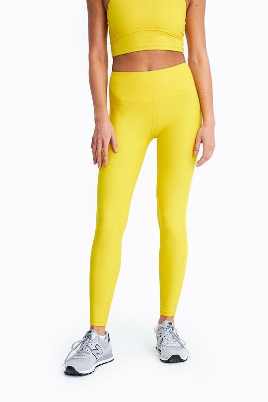 Rib textured high waist tights 4 | YELLOW | Audimas