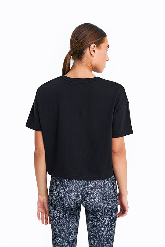 Oversized cropped t-shirt 2 | BLACK | Audimas