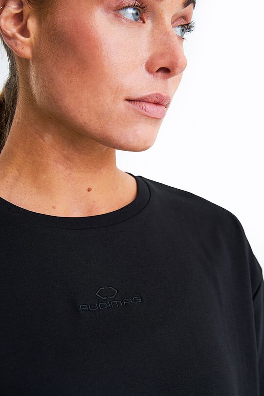 Oversized cropped t-shirt 3 | BLACK | Audimas