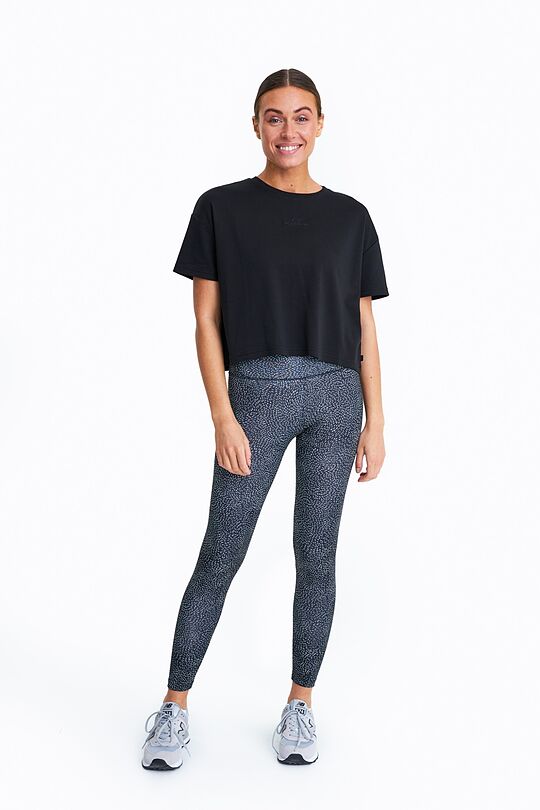 Oversized cropped t-shirt 4 | BLACK | Audimas