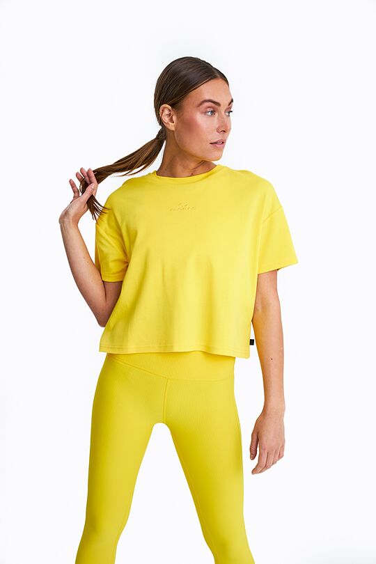 Oversized cropped t-shirt 1 | YELLOW | Audimas