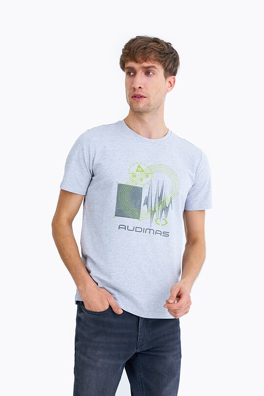 Organic cotton printed t-shirt 1 | GREY | Audimas