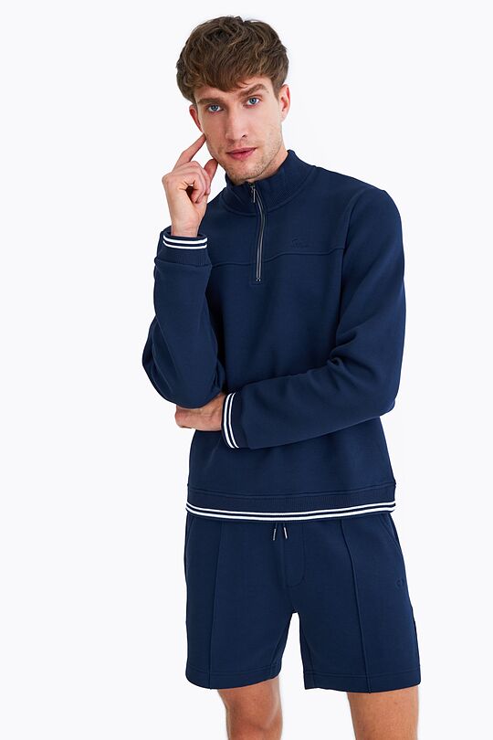 Pique half zip sweatshirt 1 | BLUE | Audimas