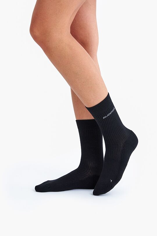 Long cotton fiber socks 2 | BLACK | Audimas