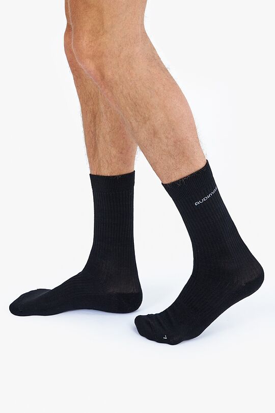 Long cotton fiber socks 1 | BLACK | Audimas