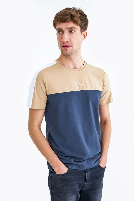 Regular fit colour block t-shirt 1 | BLUE | Audimas
