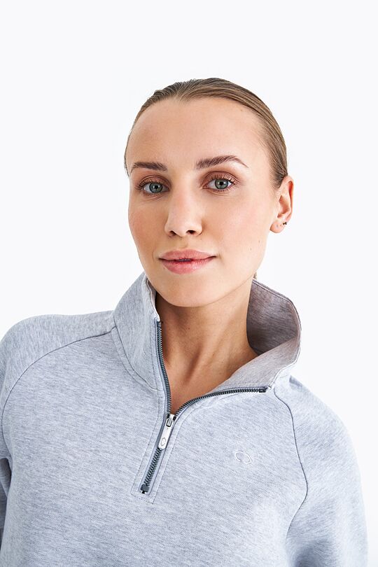 Cotton pique half zip sweatshirt 3 | GREY/MELANGE | Audimas