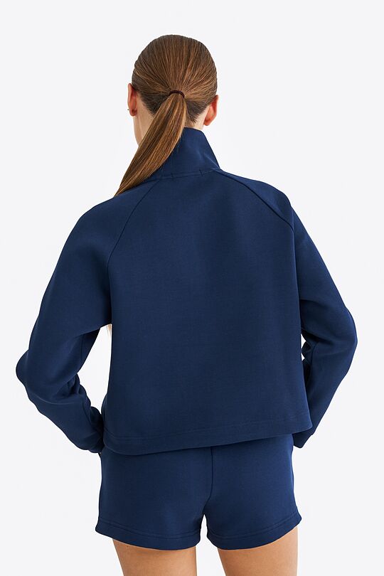 Cotton pique half zip sweatshirt 4 | BLUE | Audimas