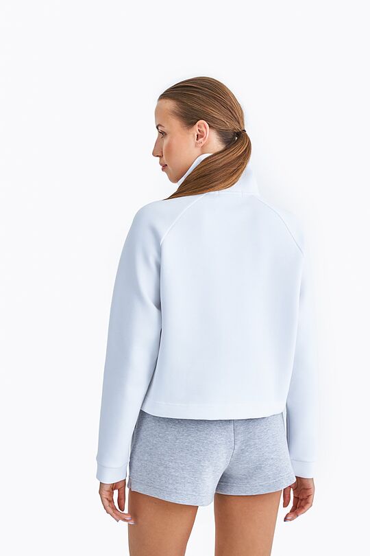 Cotton pique half zip sweatshirt 4 | WHITE | Audimas