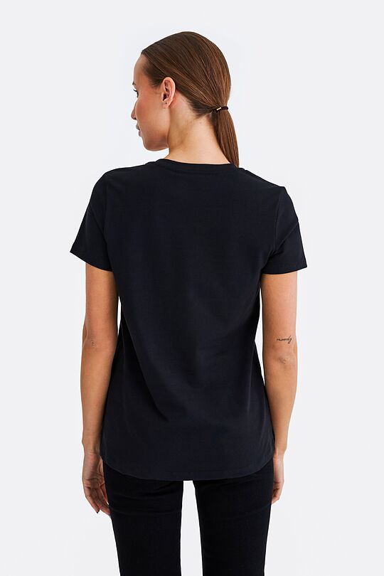 Regular V neck t-shirt 2 | BLACK | Audimas