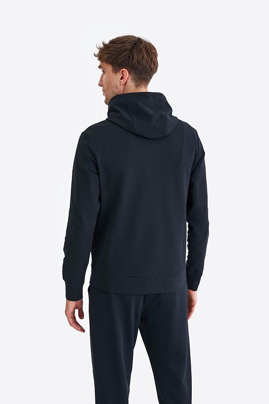 Stretch cotton zip-through hoodie 2 | BLACK | Audimas