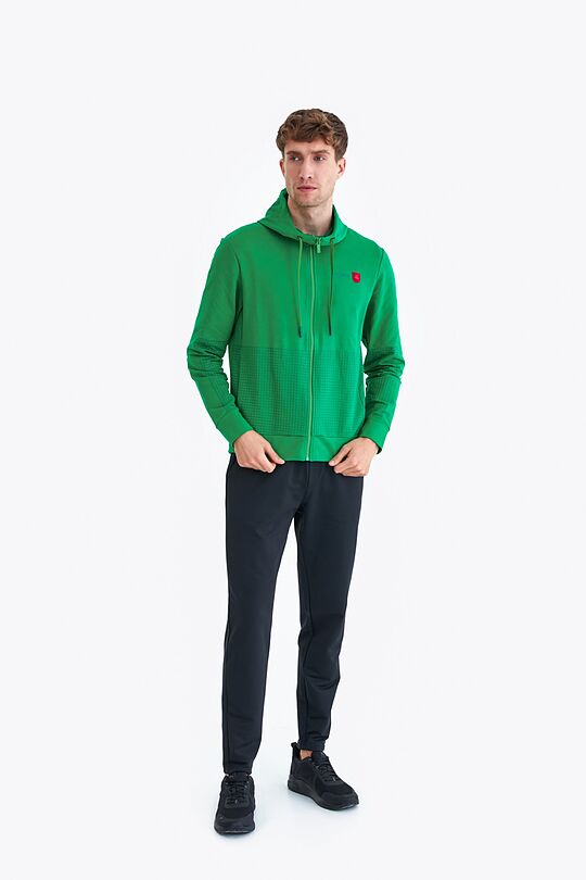 Stretch cotton zip-through hoodie 7 | GREEN/ KHAKI / LIME GREEN | Audimas