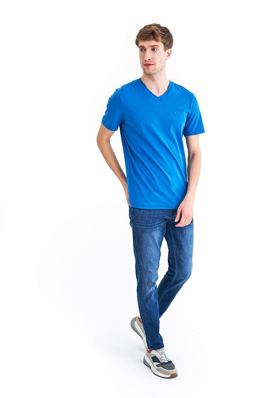 Regular V neck t-shirt 3 | BLUE | Audimas