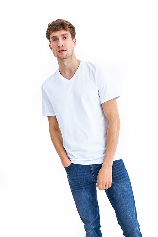 Regular V neck t-shirt 1 | WHITE | Audimas