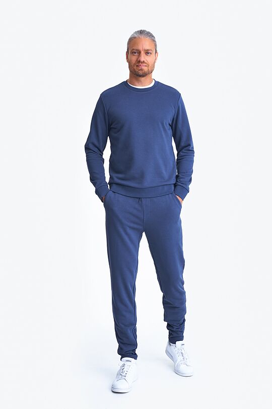 Organic cotton slim fit sweatpants 1 | BLUE | Audimas