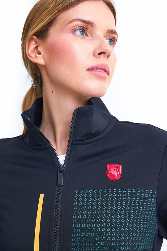 Zip-through stretch sweatshirt with cotton inside 3 | BLACK | Audimas