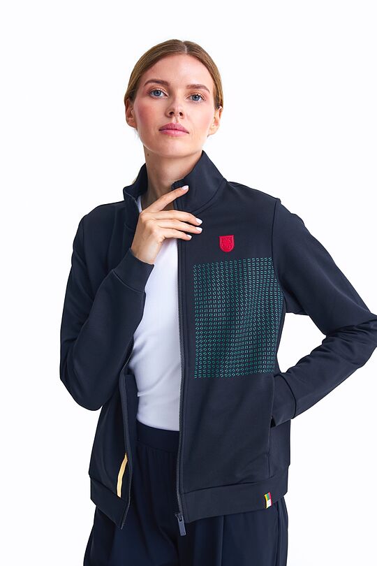 Zip-through stretch sweatshirt with cotton inside 5 | BLACK | Audimas