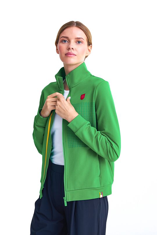 Zip-through stretch sweatshirt with cotton inside 5 | GREEN | Audimas