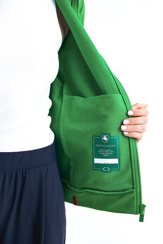 Zip-through stretch sweatshirt with cotton inside 6 | GREEN | Audimas