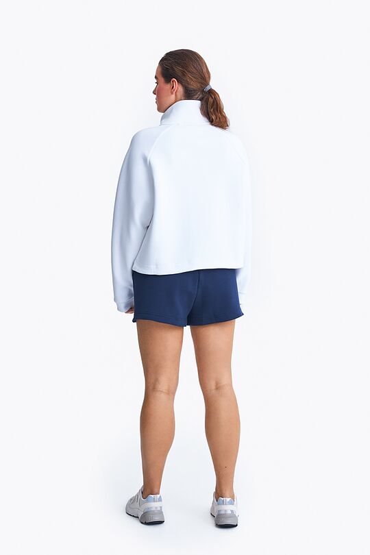 Cotton pique half zip sweatshirt 3 | WHITE | Audimas