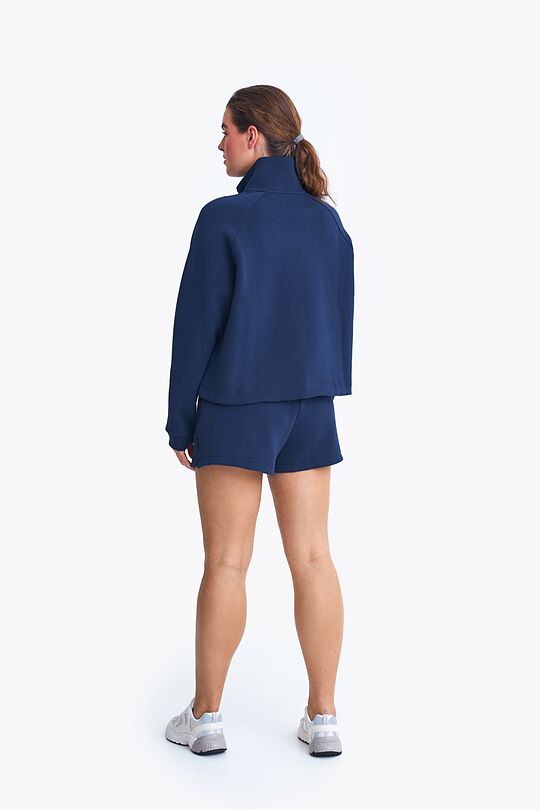 Cotton pique half zip sweatshirt 2 | BLUE | Audimas