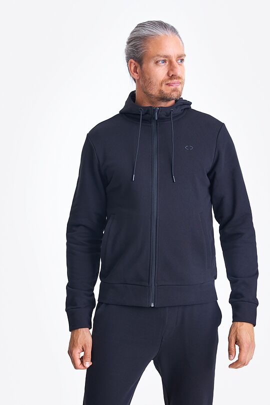 Organic cotton zip through hoodie 1 | BLACK | Audimas