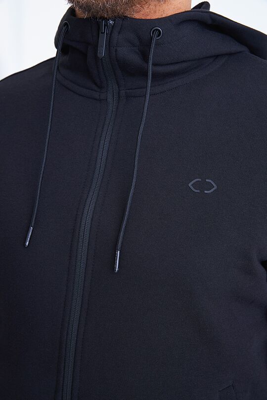 Organic cotton zip through hoodie 3 | BLACK | Audimas