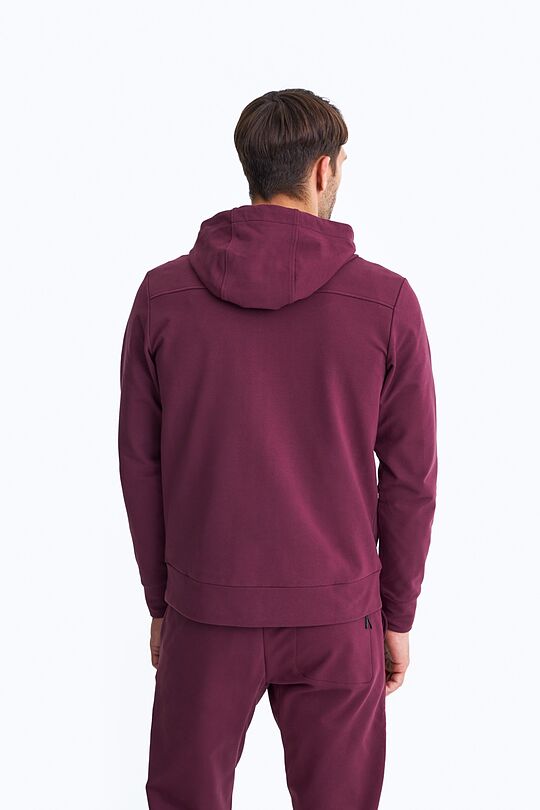 Organic cotton French terry full-zip hoodie 2 | BORDO | Audimas