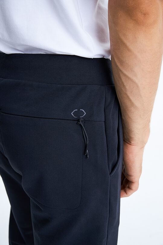 Stretch cotton slim fit sweatpants 4 | BLACK | Audimas