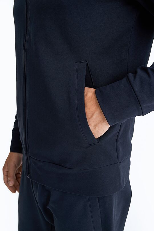Organic cotton zip through hoodie 4 | BLACK | Audimas