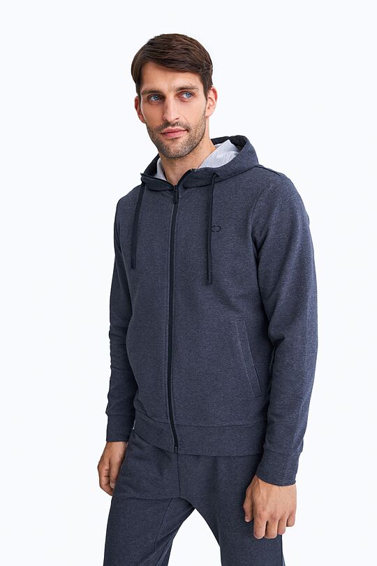 Organic cotton French terry full-zip hoodie 1 | GREY | Audimas