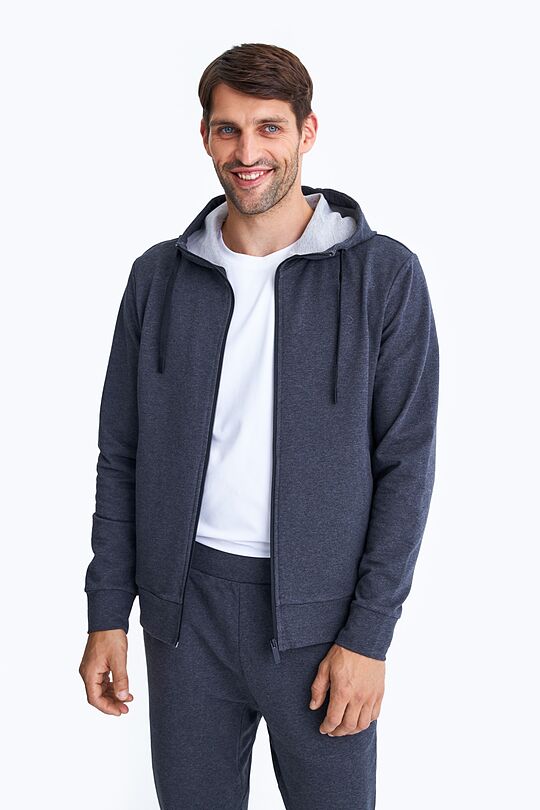 Organic cotton French terry full-zip hoodie 4 | GREY | Audimas
