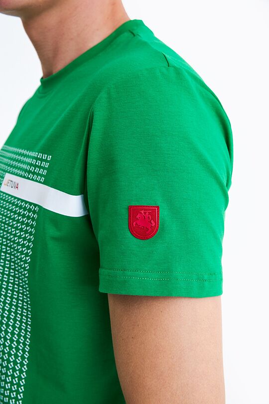 Cotton printed t-shirt 3 | GREEN | Audimas