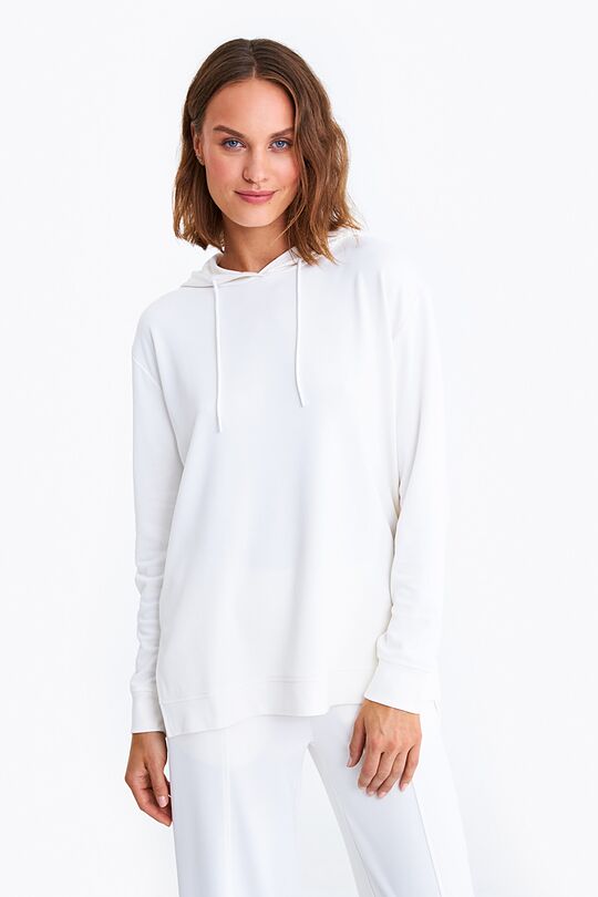 Hoodie with side slits 1 | WHITE | Audimas