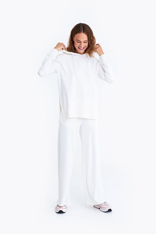 Hoodie with side slits 4 | WHITE | Audimas