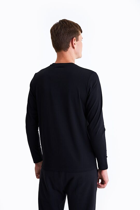 Cotton long sleeve t-shirt 2 | BLACK | Audimas