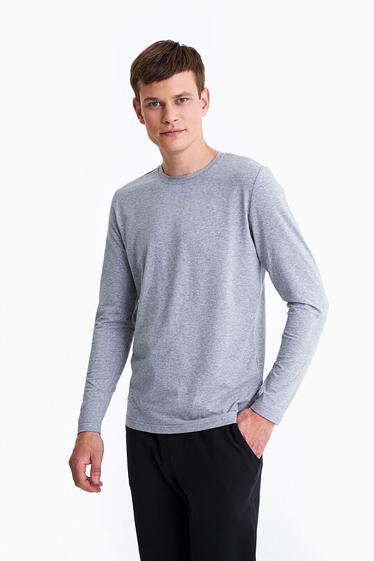 Cotton long sleeve t-shirt 1 | GREY | Audimas