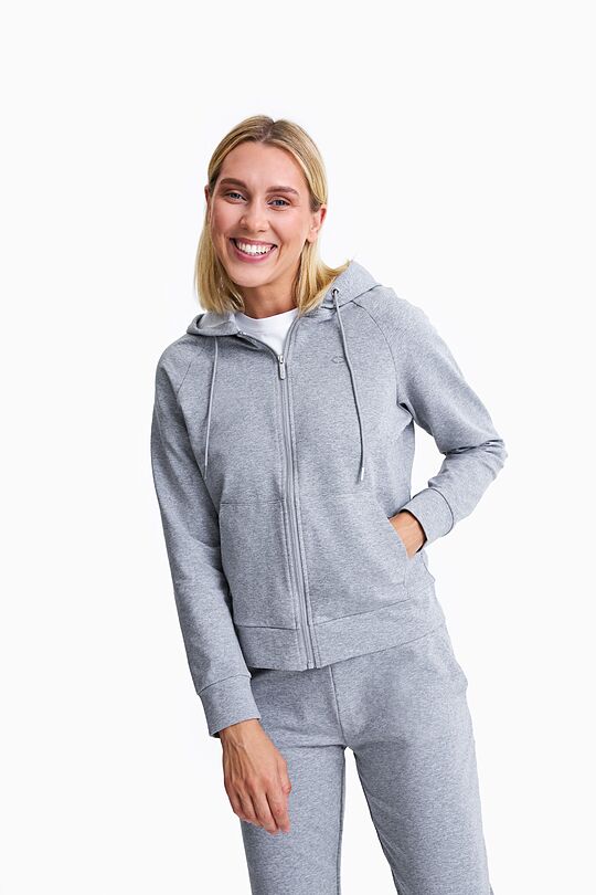 Organic cotton full-zip hoodie 1 | GREY/MELANGE | Audimas