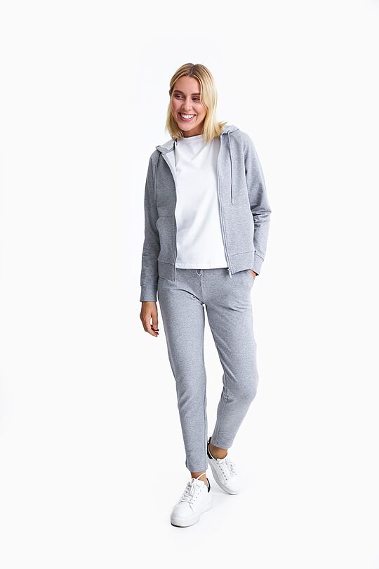 Organic cotton full-zip hoodie 4 | GREY/MELANGE | Audimas