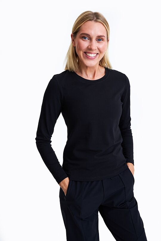 Organic cotton long sleeve top 1 | BLACK | Audimas