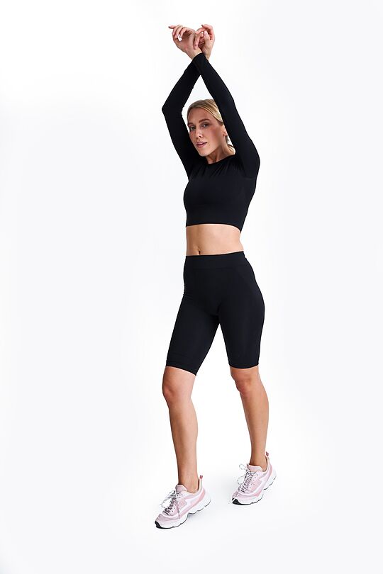 Seamless long sleeve top 4 | BLACK | Audimas