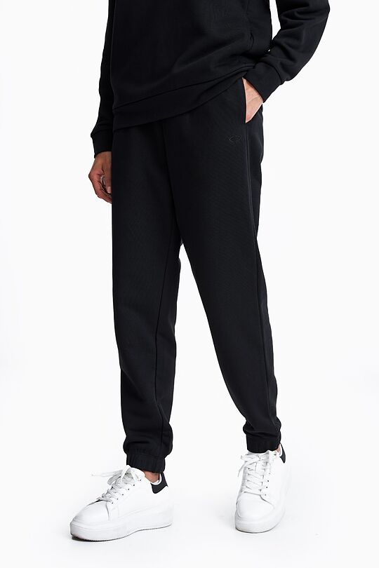 Organic cotton French terry sweatpants 2 | BLACK | Audimas
