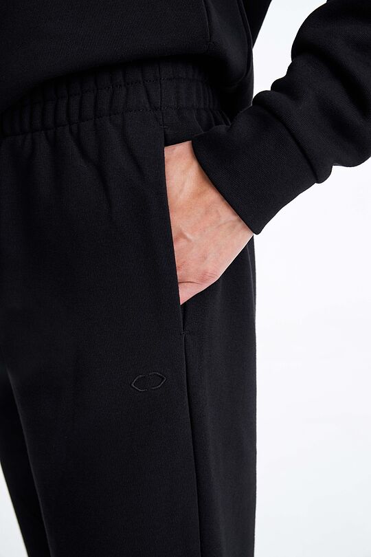 Organic cotton French terry sweatpants 4 | BLACK | Audimas